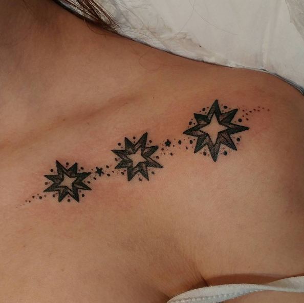 Star Collar Bone Tattoos