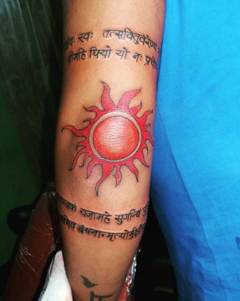 Sun Elbow Tattoos
