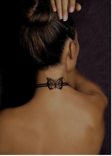 Butterfly Back Neck Tattoos Design And Ideas
