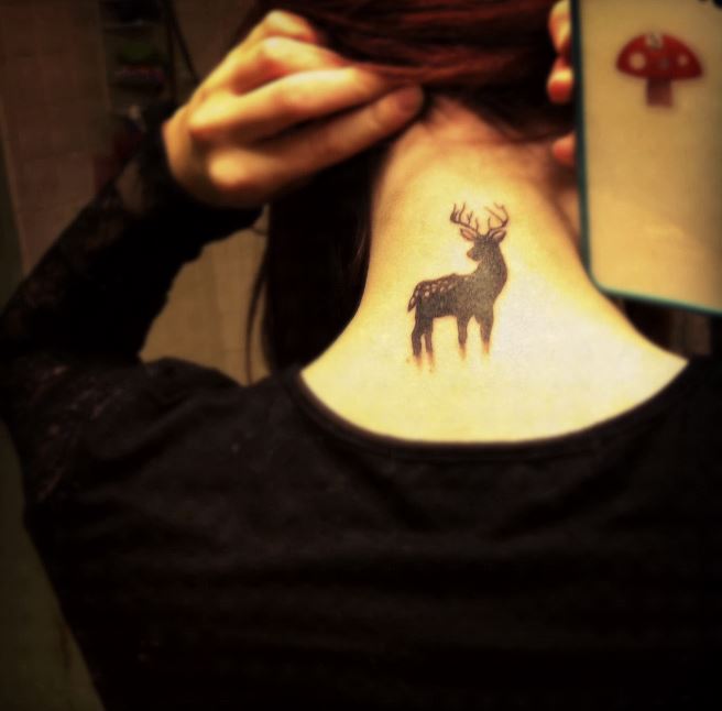 Deer Back Neck Tattoos Design And Ideas