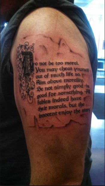 Quote Tattoos Design On Bicep