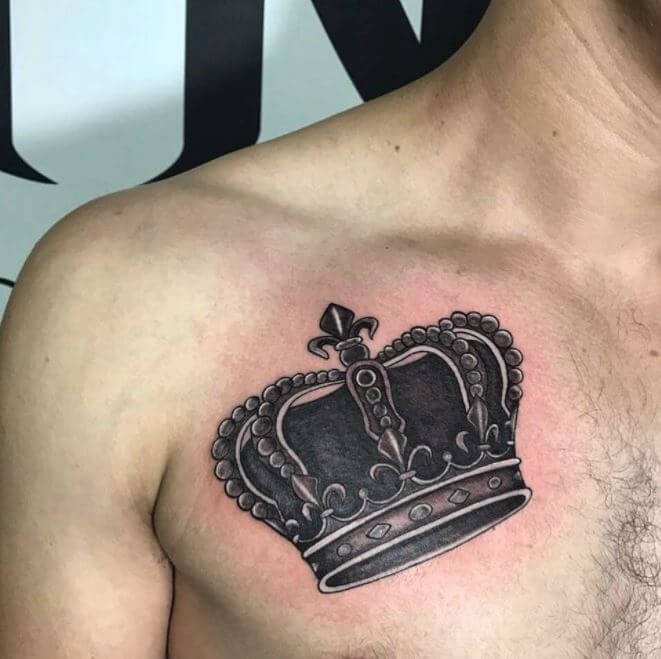 Crown Tattoo On Chest