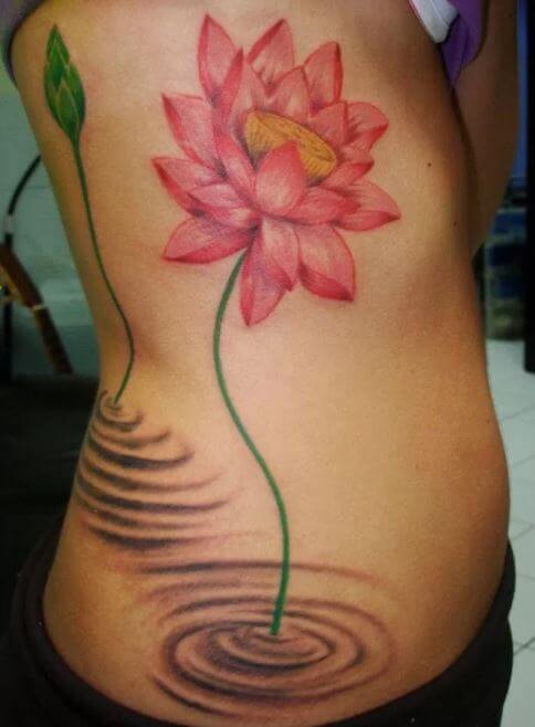 Lotus Flower Side Tattoo