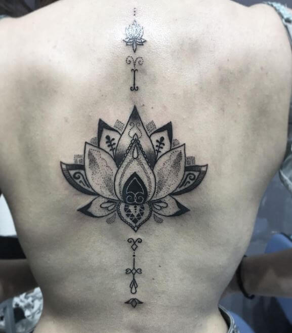 Lotus Flower Tattoos On Back