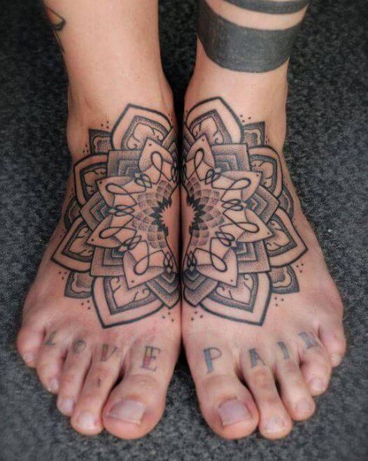 Lotus Flower Tattoos On Foot