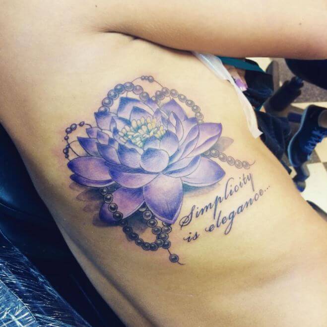 Purple Lotus Flower Tattoo