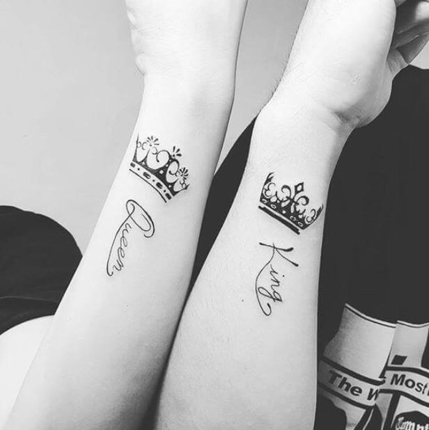 Queen And King Crown Tattoo
