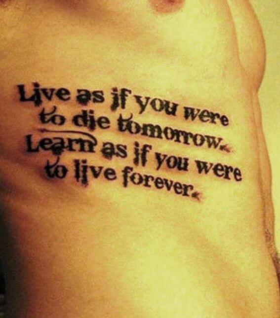 Quote Tattoos On Ribs
