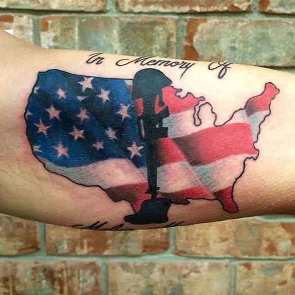 10160916 American Flag Tattoos