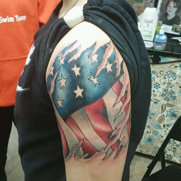 15160916 American Flag Tattoos