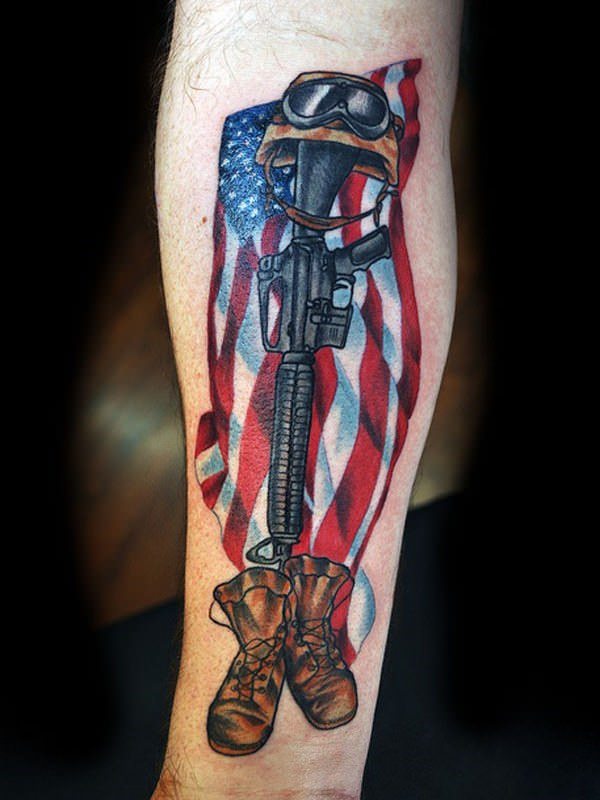 24160916 American Flag Tattoos