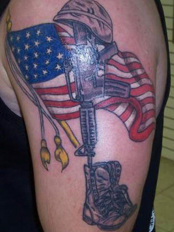 27160916 American Flag Tattoos