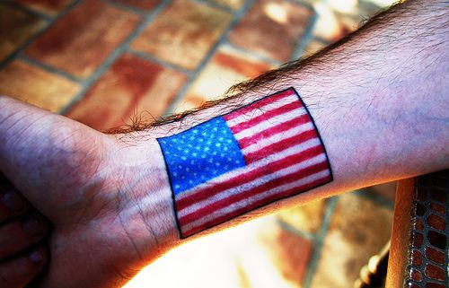America Flag Tattoo On Wrist