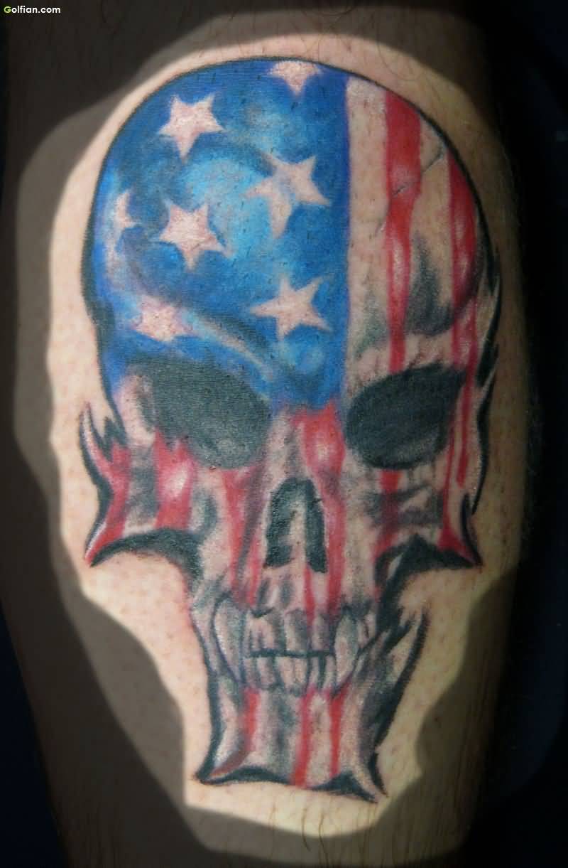 American Flag Skull Tattoo