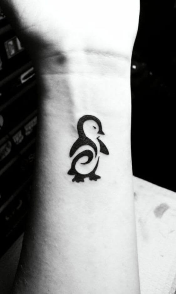 Beautiful Penguin Small Tattoos For Men