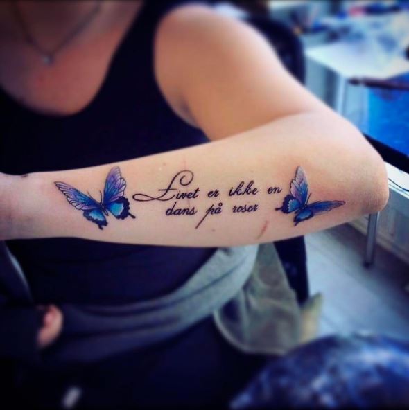 Butterfly With Quote Tattoos Design And Ideas