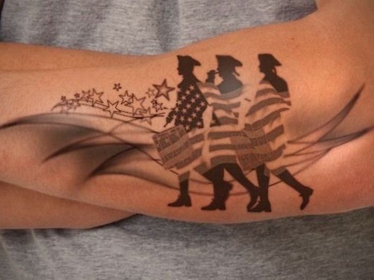 Cool Independent Patriotic American Flag Tattoo