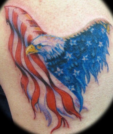 Creative America Flag Eagle Tattoo