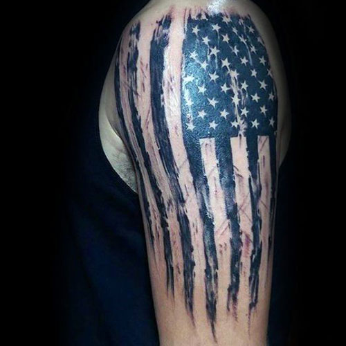 Faded American Flag Tattoo