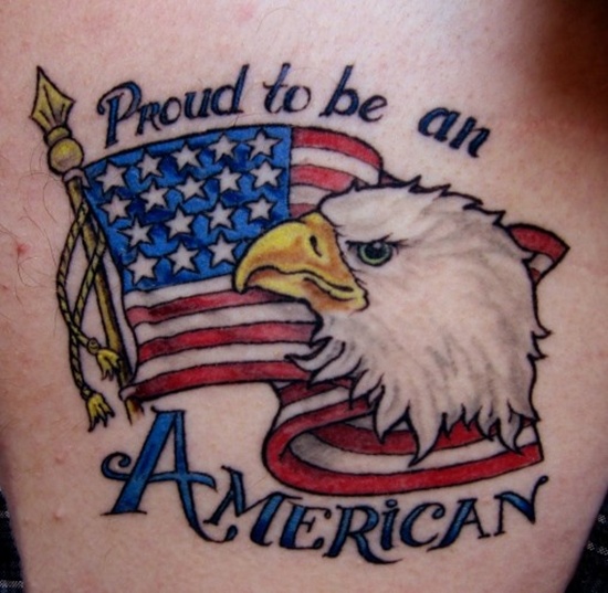 Impressive Patriotic US Flag Tattoo