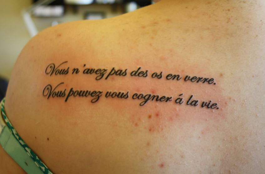 Quotes Tattoos Design Girls On Upper Back Shoulder