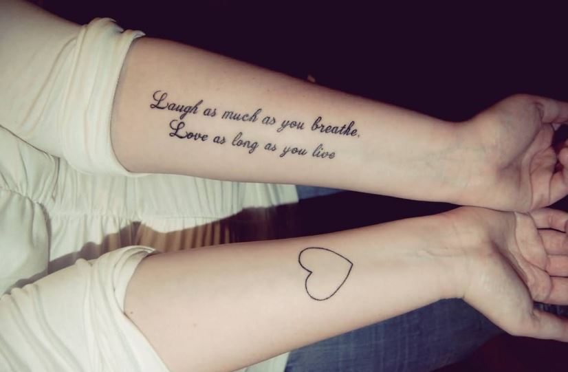 Simple Love Short Quote Tattoo On Girls Hand