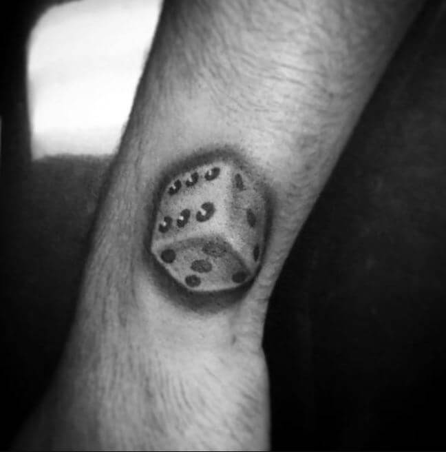 Small 3D Dice Tattoos For Men