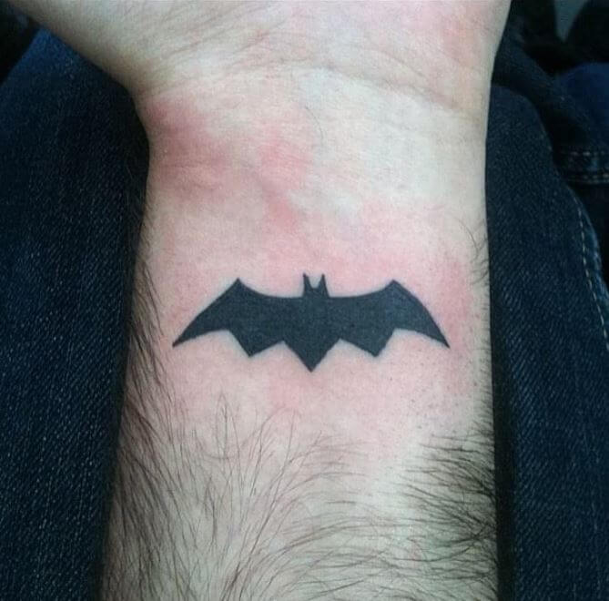 Small Bat Tattoos On Wrist For Men