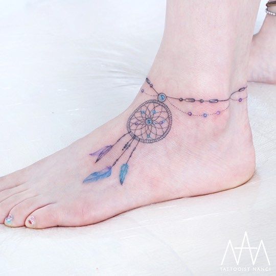 Compass Dreamcatcher Tattoo (1)