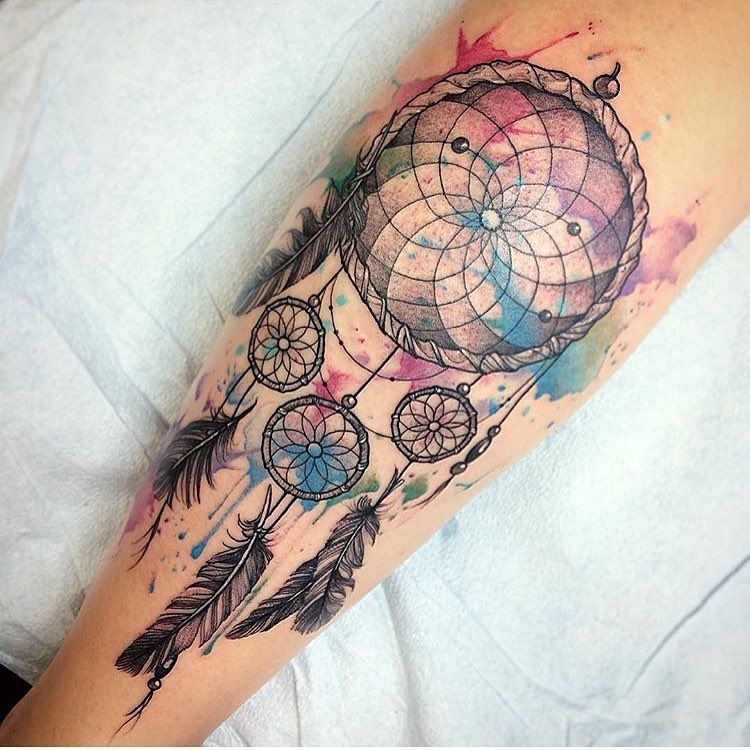 Compass Dreamcatcher Tattoo (4)