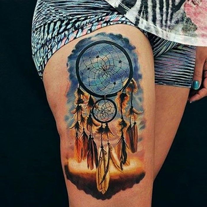 Compass Dreamcatcher Tattoo (5)
