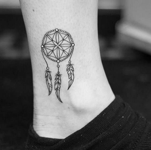 Compass Dreamcatcher Tattoo (6)