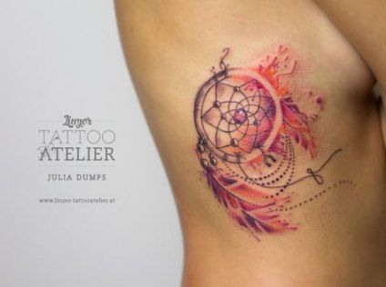 Dreamcatcher Tattoo On Ribs (7)
