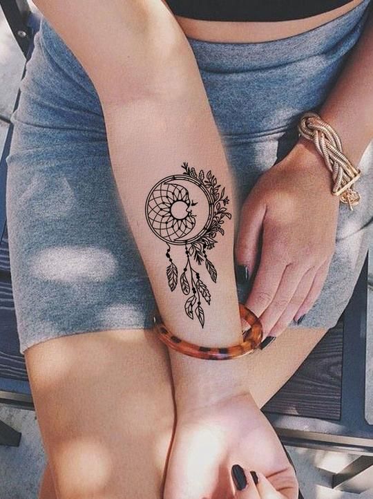 Dreamcatcher With Peacock Feathers Tattoo (1)