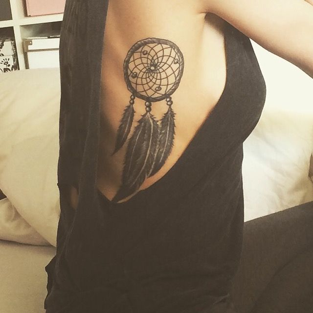 Dreamcatcher With Peacock Feathers Tattoo (2)