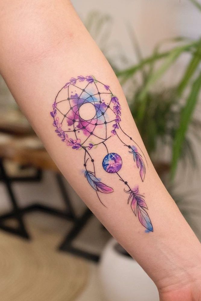 Dreamcatcher With Peacock Feathers Tattoo (3)