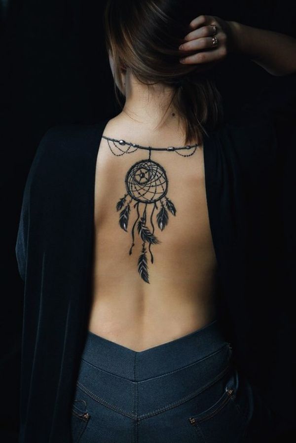 Dreamcatcher With Peacock Feathers Tattoo (6)