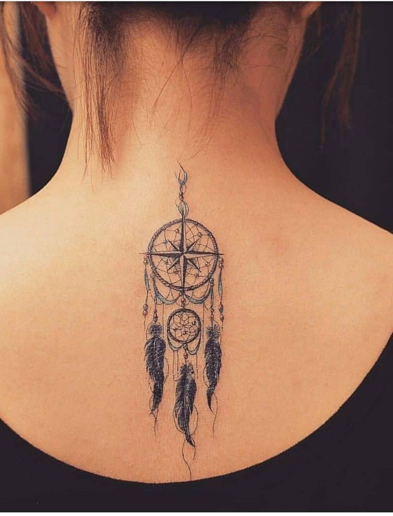 Dreamcatcher With Peacock Feathers Tattoo (9)