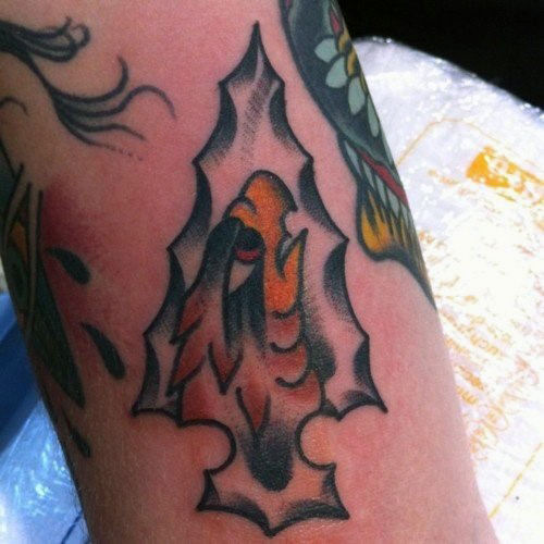Eagle Inside Arrowhead Tattoos For Guys On Legs