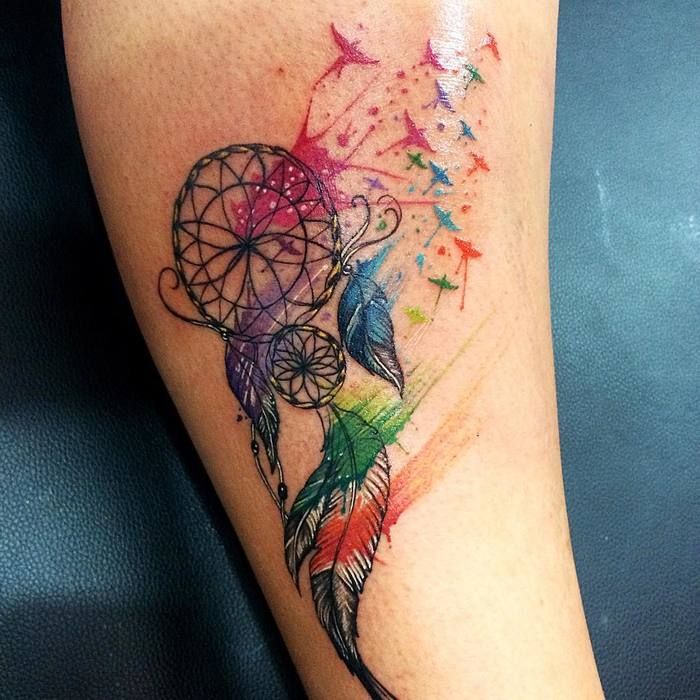 Girly Dreamcatcher Tattoo (11)