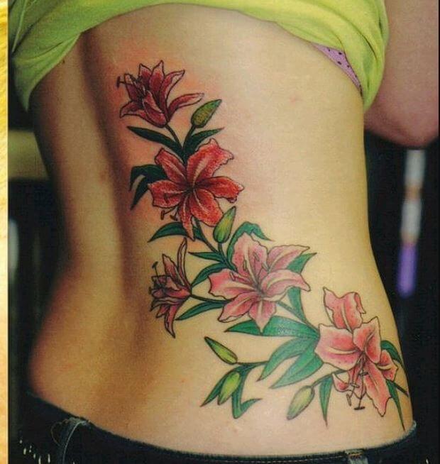 Lower Back Tattoos For Girls Flowers