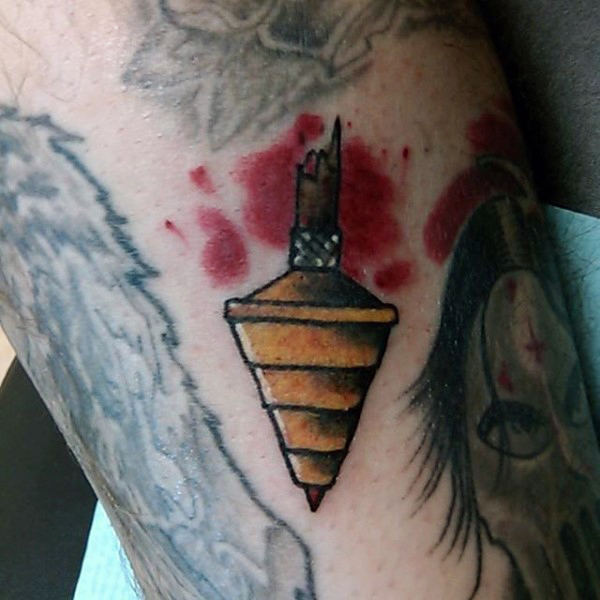 Mens Caramel Colored Arrowhead Tattoo On Arms