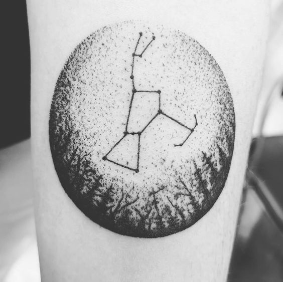 Orion Constellation Hunter Belt Nebula Tattoo Designs Ideas (10)