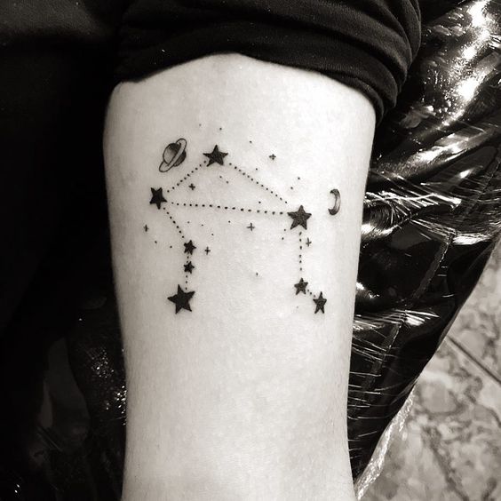 Orion Constellation Hunter Belt Nebula Tattoo Designs Ideas (14)