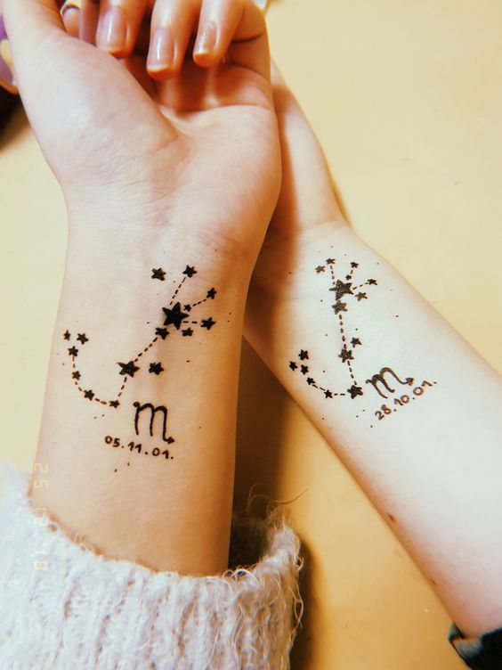 Orion Constellation Hunter Belt Nebula Tattoo Designs Ideas (25)