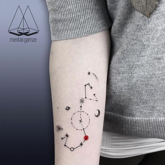 Orion Constellation Hunter Belt Nebula Tattoo Designs Ideas (3)