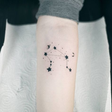 Orion Constellation Hunter Belt Nebula Tattoo Designs Ideas (32)