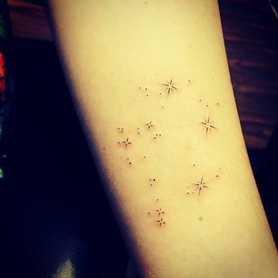 Orion Constellation Hunter Belt Nebula Tattoo Designs Ideas (35)