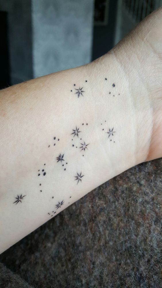 Orion Constellation Hunter Belt Nebula Tattoo Designs Ideas (50)
