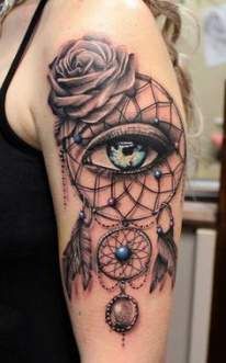 Rose And Dreamcatcher Tattoo (10)